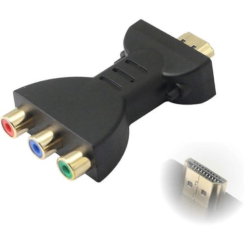 Adaptateur HDMI-3RCA HDMI mâle vers 3 RCA femelle Adaptateur de convertisseur de composants vidéo composite audio VA adapté aux projecteurs HDTV, DVD et à la plupart des projecteurs LCD