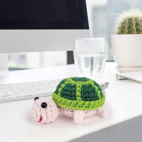 Mini Tortue Crochet Positif Crochet Mignon Drôle Tricoté Laine Tricoté Pour Les Femmes Collègues Famille Gao242599