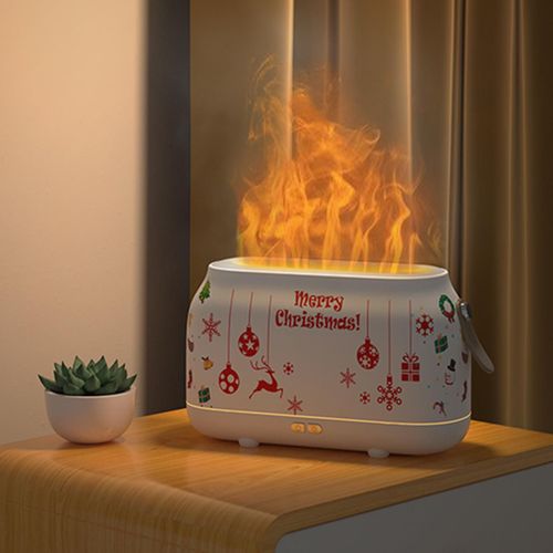 Diffuseur de flamme de Noël, humidificateur, diffuseur d¿arômes portable et silencieux pour la maison, le bureau ou le diffuseur d¿huiles essentielles de yoga, diffuseur d¿huiles essentielles avec