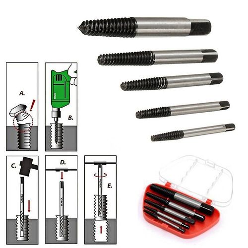 5PCS Guide des forets d¿extraction de vis Broken Damaged Remover