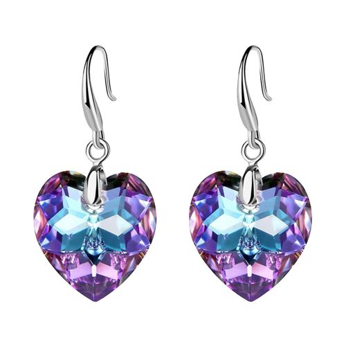 À La Mode Femmes Européennes Et Américaines Ocean Star Love Pendentifs Boucles D'Oreilles Couleur Peach Heart Crystal Diamond Boucles D'Oreilles