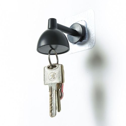 Crochet À Clé En Forme De Lampe De Table Créative,Force Magnétique Injuste,Cintre Sans Poinçon,Crochet D'étagère,Crochet Mural - Type Black