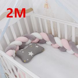 Tour De Lit De Bébé Pour Nouveau-Né,Pare-Chocs Cpull,Protecteur - Type Gray White Pink-2m