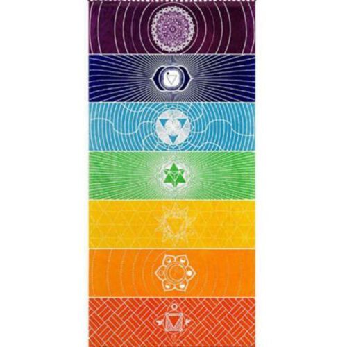 Foulard Arc-En-Ciel Bohème Pour La Plage,Couverture Mandala Indienne,Tapisserie Colorée 7 Chakra,Serviette De Yoga,Polymères,Été - Type A-150cm-70cm