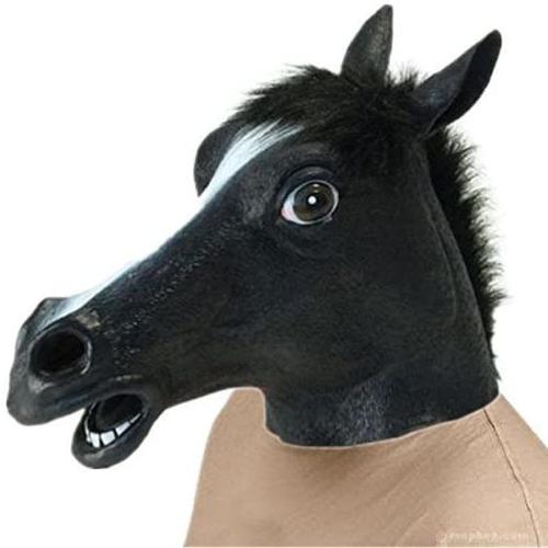 Masque De Tête De Licorne En Latex Pour Déguisement De Fête D'halloween, Masque En Caoutchouc De Tête De Licorne Effrayant Pour Adulte