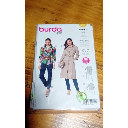 Patron De Couture Burda 6031 Veste Et Manteau Taille 34 À 44