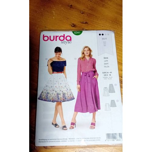 Patron De Couture Burda 6341 Jupe Taille 34 À 44