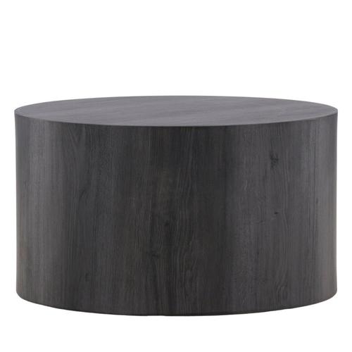 Table Basse Ronde Effet Marbre Ø80cm - Noir