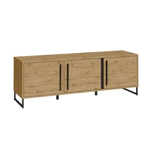 Buffet Bas 3 Portes Stratifiés Beige Et Noir
