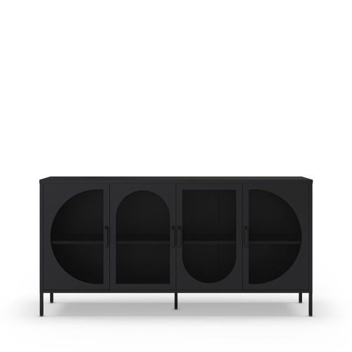 Buffet 4 Portes En Métal L160cm - Noir