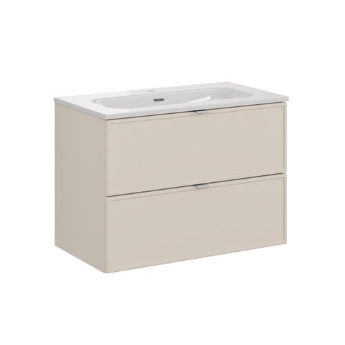 Meuble Vasque Encastrée Stratifiés Beige
