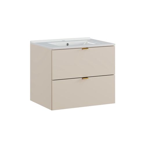 Meuble Vasque Encastrée Stratifiés Beige