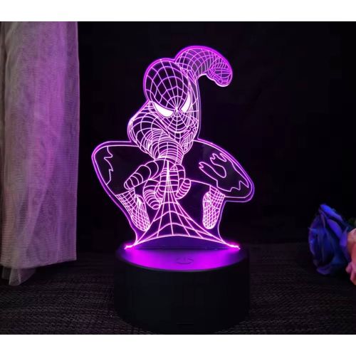 Veilleuse 3d Led Lampe Super-Héros Spider-Man Iron Man Marvel