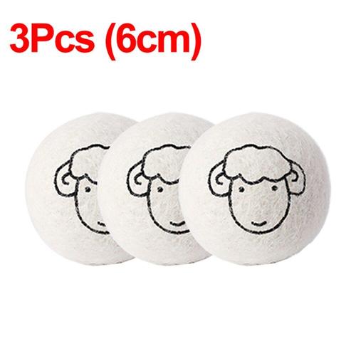 3pcs boule de séchage de la laine antistatique spécial anti-enroulement boule de laine ménage boule de séchage réutilisable machine à laver pièces 6cm - Type White 3PCS #A