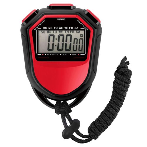Chronomètre Numérique Lcd Étanche Avec Sangle Pour La Natation,La Course,L'entraînement De Football,La Minuterie De Détermination,Le Chronographe,Le Compteur De Sport - Type Rouge #B