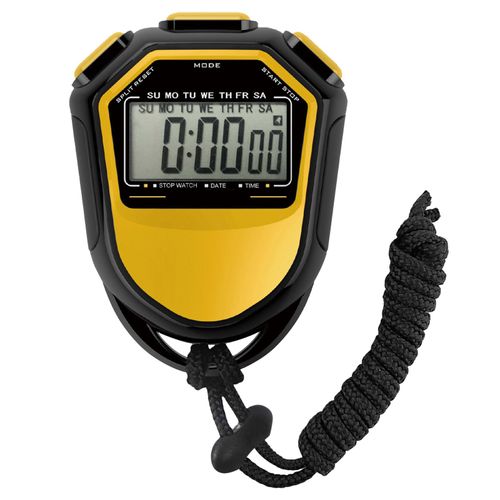 Chronomètre Numérique Lcd Étanche Avec Sangle Pour La Natation,La Course,L'entraînement De Football,La Minuterie De Détermination,Le Chronographe,Le Compteur De Sport - Type Yellow #C