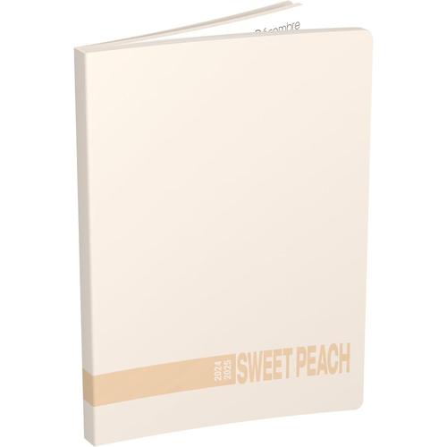 2024-2025 Couverture Semi Rigide Coins Ronds 15x21 1semaine/2pages Sweet Peach