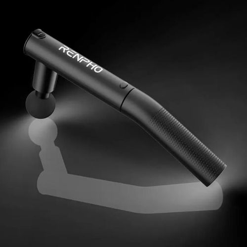 Pistolet De Massage Renpho Extend C004 - Poignée Extensible Amovible - 4 Têtes De Massage - 4 Modes - Amplitude 8mm - Noir