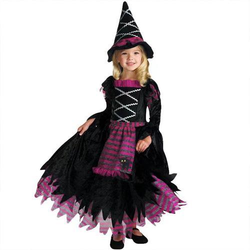 Déguisement De Sorcière D'halloween Pour Filles Robe De Sorcière D'halloween En Carton Ondulé Rose Rouge