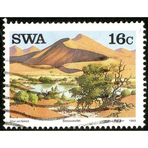 Timbre Oblitéré Swa, Sossusvlei, 1988, 16 C
