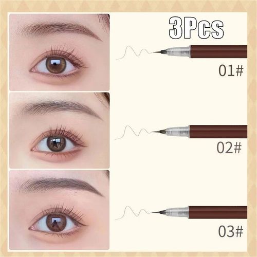 Biya-Stylo Liquide Pour Les Yeux",Crayon Altra Fin De 0.01mm,R¿¿Sistant ¿¿ L'eau,R¿¿Sistant ¿¿ La Sueur,Facile ¿¿ Transporter,Marron,"Gris - Type 3 Colors Pack 