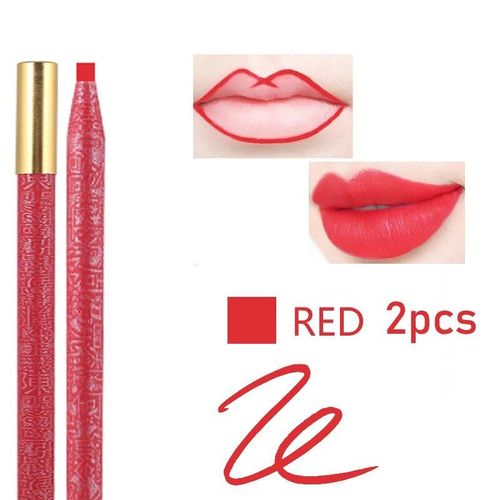 Crayons De Maquillage Pour Les Yeux",Waterproof,Longue Dur¿¿E,Pour Microblading En Continu,"Stylo Gel Pour Les Yeux - Type 2pcs Red 