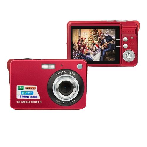 Appareil Photo Numérique Portable 18MP Zoom 8x + SD 16Go Rouge YONIS