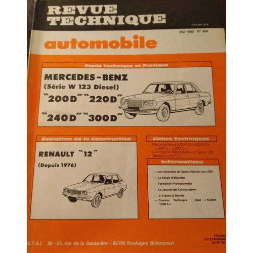 Revue Technique Automobile 400 Mai 1980 Mercedes Benz 200d 220 D