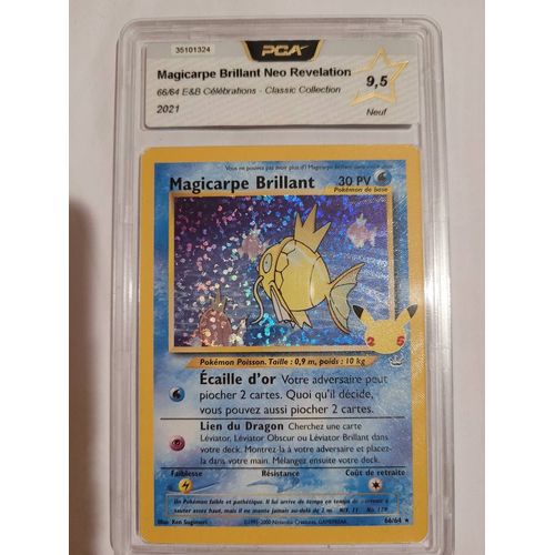 Carte Pokemon Magicarpe Brillant 66/64 Célébrations 25 Ans Pca 9.5 Fr