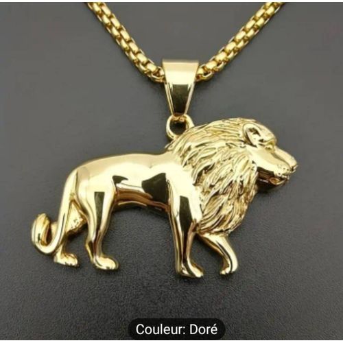 Pendentif Tête De Lion Plus Chaîne.