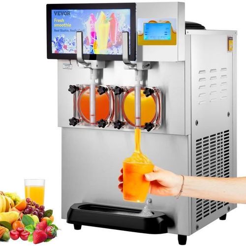VEVOR Machine à Granités Machine à Granitas Commerciale 2 x 8L Boisson Glacée