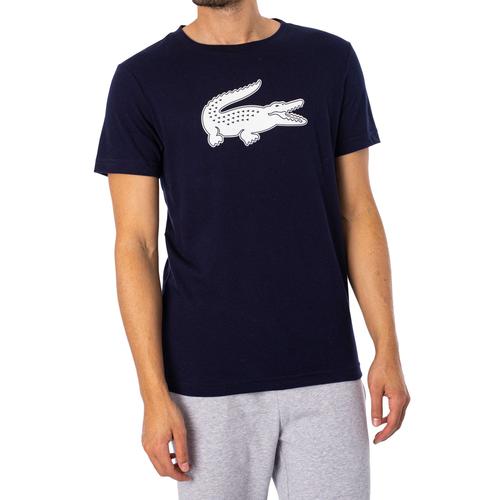 Lacoste T-Shirt Crocodile Imprimé 3d Sport, Bleu