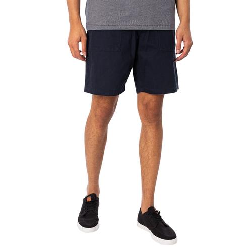 Farah Short En Sergé À Patch Sepel, Bleu