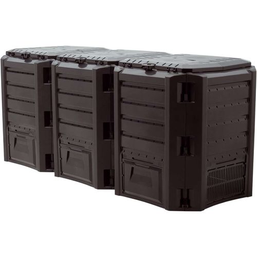 Composteur de jardin, 3 modules, Compogreen Modules, 1200 L, noir, 198x71,9x82,6 cm, Prosperplast
