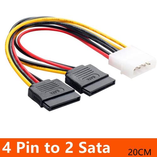 Câble de connecteur de répartiteur de disque dur d'alimentation pour PC,4 broches IDE Molex vers 2 SMi/SATA 15 broches vers 2 SATA 15 broches vers Molex IDE 4 broches - Type A