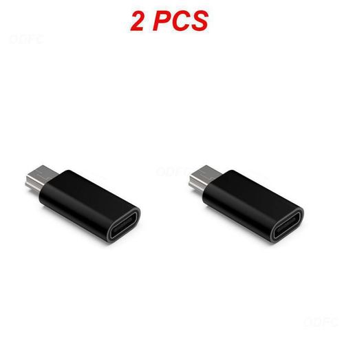 Adaptateur Mini USB vers Type C,5 broches mâle,Mini USB vers femelle,connecteur de transfert de données pour MP3,appareil photo PC, - Type Style A 2pcs
