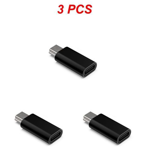 Adaptateur Mini USB vers Type C,5 broches mâle,Mini USB vers femelle,connecteur de transfert de données pour MP3,appareil photo PC, - Type Style A 3pcs