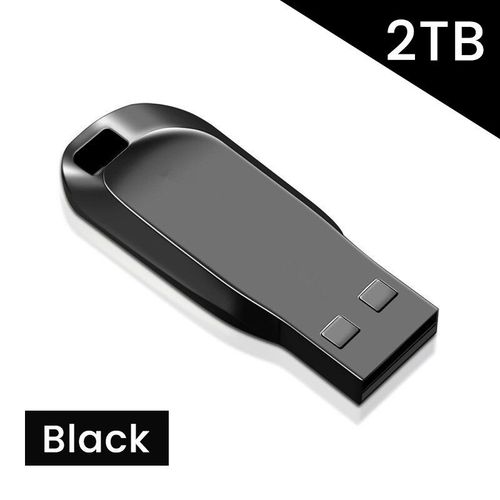 Elough-Clé USB 3.0 haute vitesse,clé USB en métal,2 To,1 To,512 Go,disque flash étanche,mini clé USB,disque U 32 Go - Type black 2TB