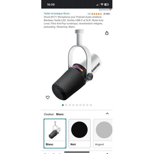 Micro gaming Shure MV7+