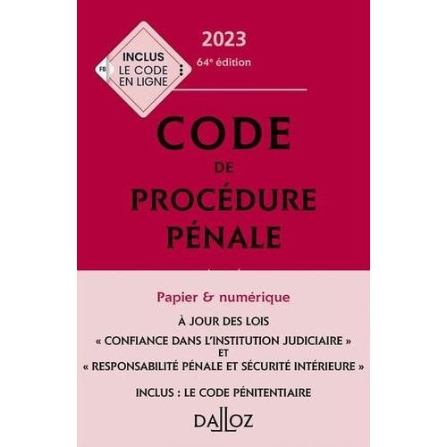 Code De Procédure Pénale Annoté - Inclus Le Code Pénitentiaire 2023
