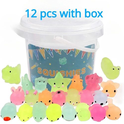 Jouets Spongieux Anti-Stress Pour Enfants, Lueur Dans Le Noir, Faveurs De Fête, Instituts Soulignés, Animaux, 12/24 Pièces-Random Color-12pcs With Box