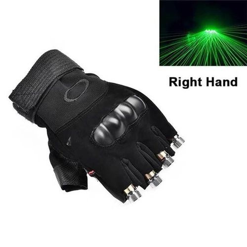 Gants Laser Vert à 4 Têtes, Faisceau Flash, Émettant une Charge, Lumière de Scène, DJ, Affichage de ix-50cm 8Tubes-Green right hand