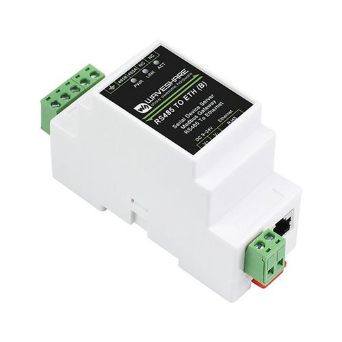 Waveshare-Serveur de port série RS485,Ethernet RS485 vers RJ45,TCP/IP vers port série,Type de rail technique,Serveur de port série