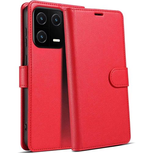 Coque Pour Xiaomi 13 Fermeture Magnétique Cuir Synthétique Élégant Rouge - Booling