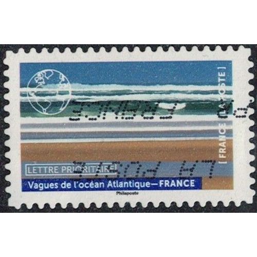 France 2022 Oblitéré Used Notre Planète Bleue Vagues De L'océan Atlantique France Y&t Fr 2092 Su