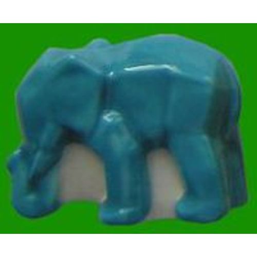 Fève Eléphant Bleu - Série Animaux Déco (Super U 2020)