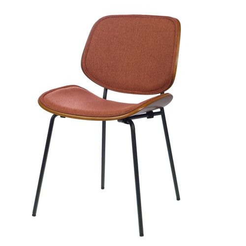 Chaise Atlanta Orange Noyer (Lot De 2)