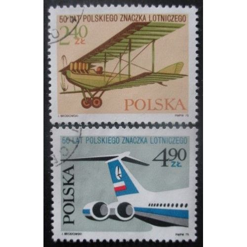Pologne N°2236 Et 2237 Avions Oblitérés