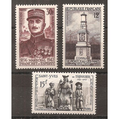 1063 À 1065 (1956) Tréguier / D' Esperey / Montceau-Les-Mines N** (Cote 4,5e) (9753)