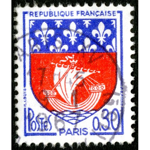 Timbre Oblitéré République Française, Paris, Postes, 0.30
